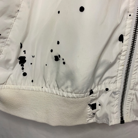 Carbon Jackets & Coats Y2k Mens Bomber Jacket Xl Carbon White Black Paint Splatters Coat